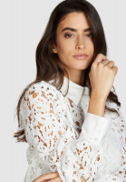 Lace blouse with poplin details