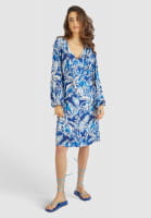 Jersey dress with tropical print