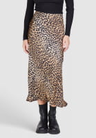 Midi skirt with leopard print