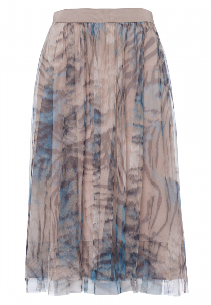 Tulle skirt with abstract animal print