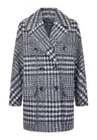 Bouclé coat with houndstooth pattern