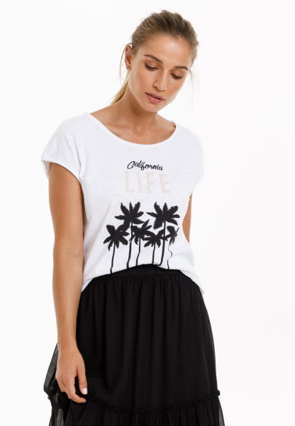 Shirt mit modernem Palmenprint