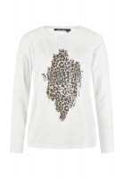 Long-sleeved shirt with leopard print on the front