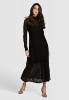 Lace jersey dress with long sleeves