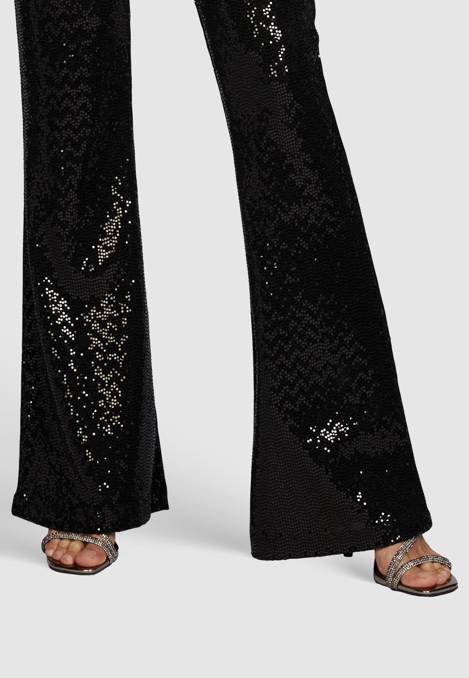 Rose Gold Sequin Flared Trousers - John Zack