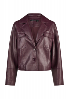 Cropped faux leather jacket