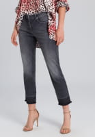 Grey Denim with fringed seam