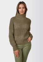 Rippen-Pullover mit Pailletten-Ringeln