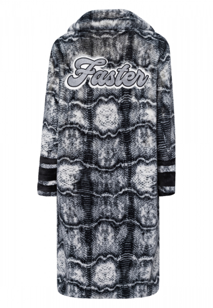 Vegan fur coat in reptile print