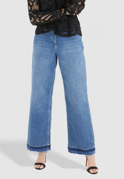 Wide-Leg-Jeans mit abnehmbarer Kordel