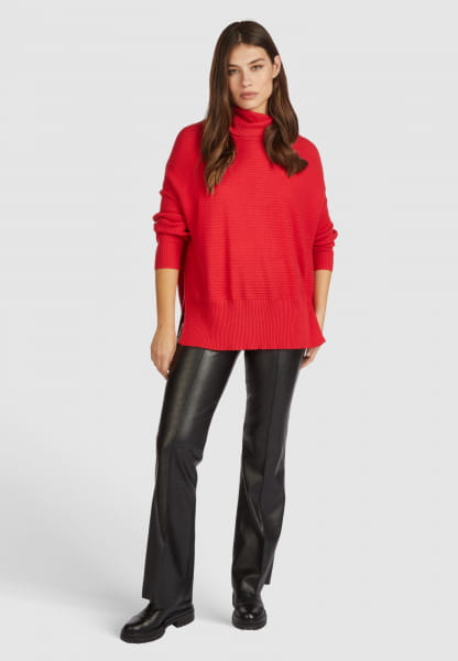 Turtleneck sweater with rib details