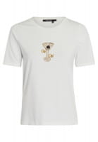 T-shirt with pearl appliqué
