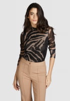 Tulle shirt with tiger print