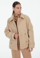 Caban jacket with herringbone pattern