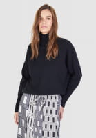 Turtleneck-Pullover mit Rippendetails