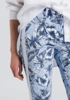 Jeans with floral print on the sides