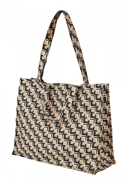 Shopper beach bag in minimal print