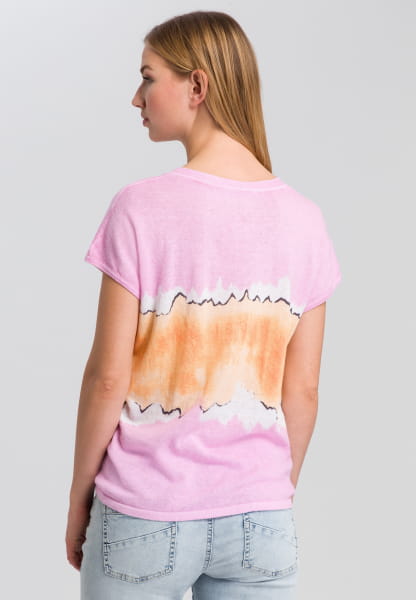 T-shirt with colour-blocking-stripes