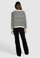 V-neck sweater with stripes