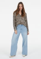 Hemd mit Leoprint und Streifen