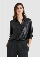 Long sleeve boxy blouse made from crepe