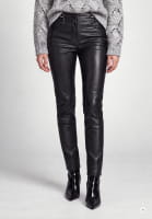 Faux leather pants with metal details