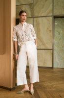 Cotton pants with belt