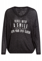 Lurex-Pullover mit Logo-Print