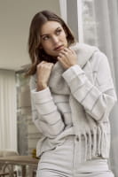 Turtle-Pullover mit Lurex-Ringeln