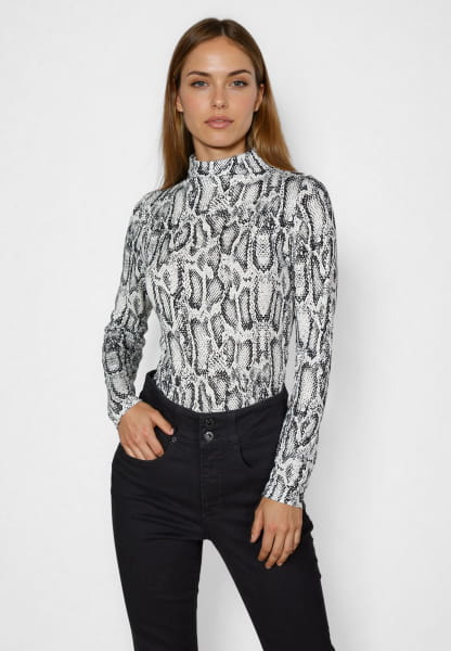 Mesh-Shirt mit Snakeprint