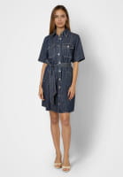 Denim dress with belt