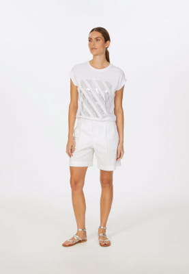 T-Shirt mit Metallic Pailletten-Stick