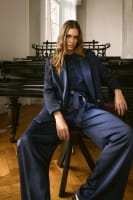 Satin trousers with pleats