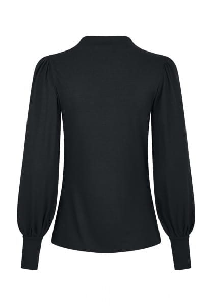 Jersey top with puff sleeves