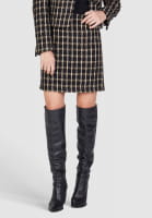 Tweed skirt with check pattern