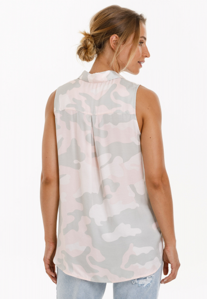 Shirt blouse in camouflage print