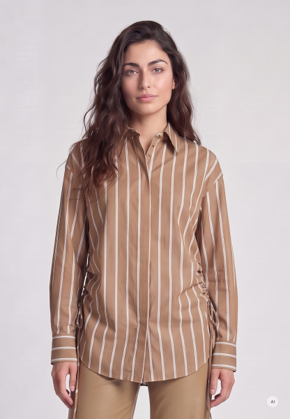 Oversized shirt with ruffle detail
