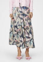 Maxi skirt with leaf print