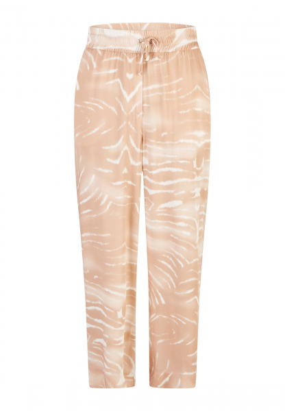 Cropped Schlupfhose mit tonalem Animalprint