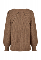 V-neck sweater with metallic blend