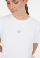 T-Shirt mit Stickerei und Strass-Logo