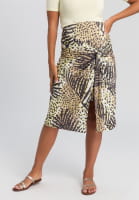 Jersey skirt with tropical print