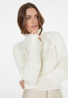 Rippen-Pullover mit Pailletten-Ringeln