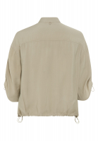 Shiny twill shirt jacket