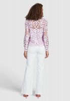 Lace blouse with stand-up collar