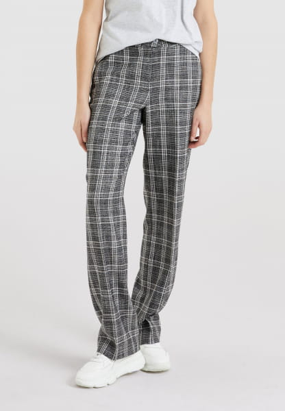 Classic pants with mottled check