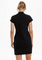 Shift dress with stand-up collar