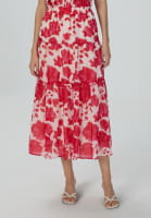 Maxi skirt with rose print