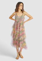 Floral print tulle dress