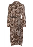 Kleid mit Leoprint und Streifen